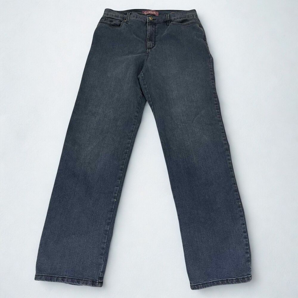Gloria Vanderbilt Jeans Womens 12L Straight Stretch Blue Denim Minimalist Casual